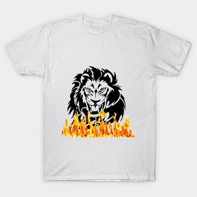 Lion fire design. T-Shirt by MIXOshop